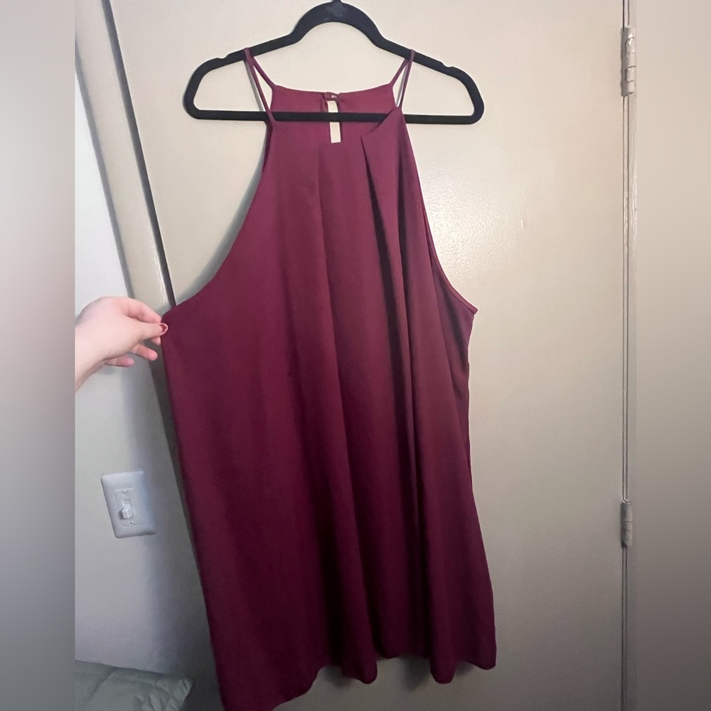 Charlotte Russe Size 4 maroon chiffon dress with lining size 3x